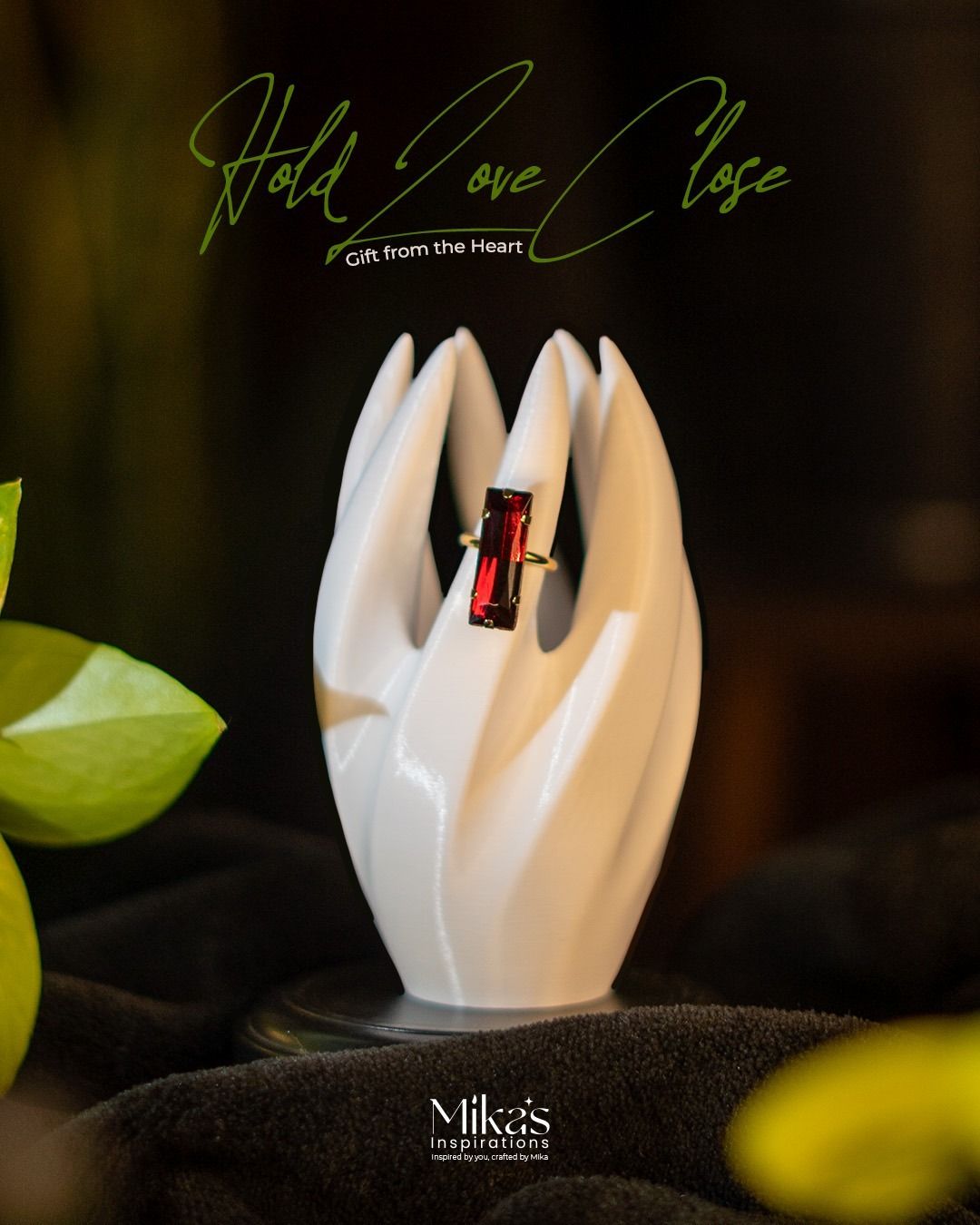 Rhinestone-Embellished Open Ring Set – 14K golden plated