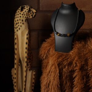 The Obsidian Bead Strand Necklace