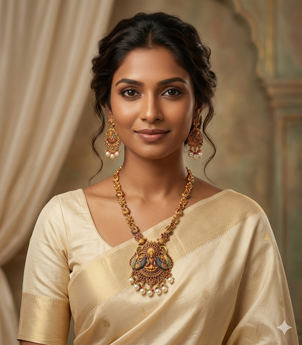 Antique Devi Pendant Set - Image 2
