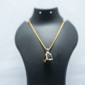 Natural Black Crystal Stone Pendant Necklace