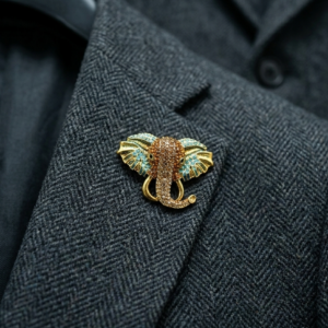 intage Elephant Head Shaped Men'S Brooch
