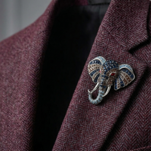 Elephant Head Shaped Men'S Brooch