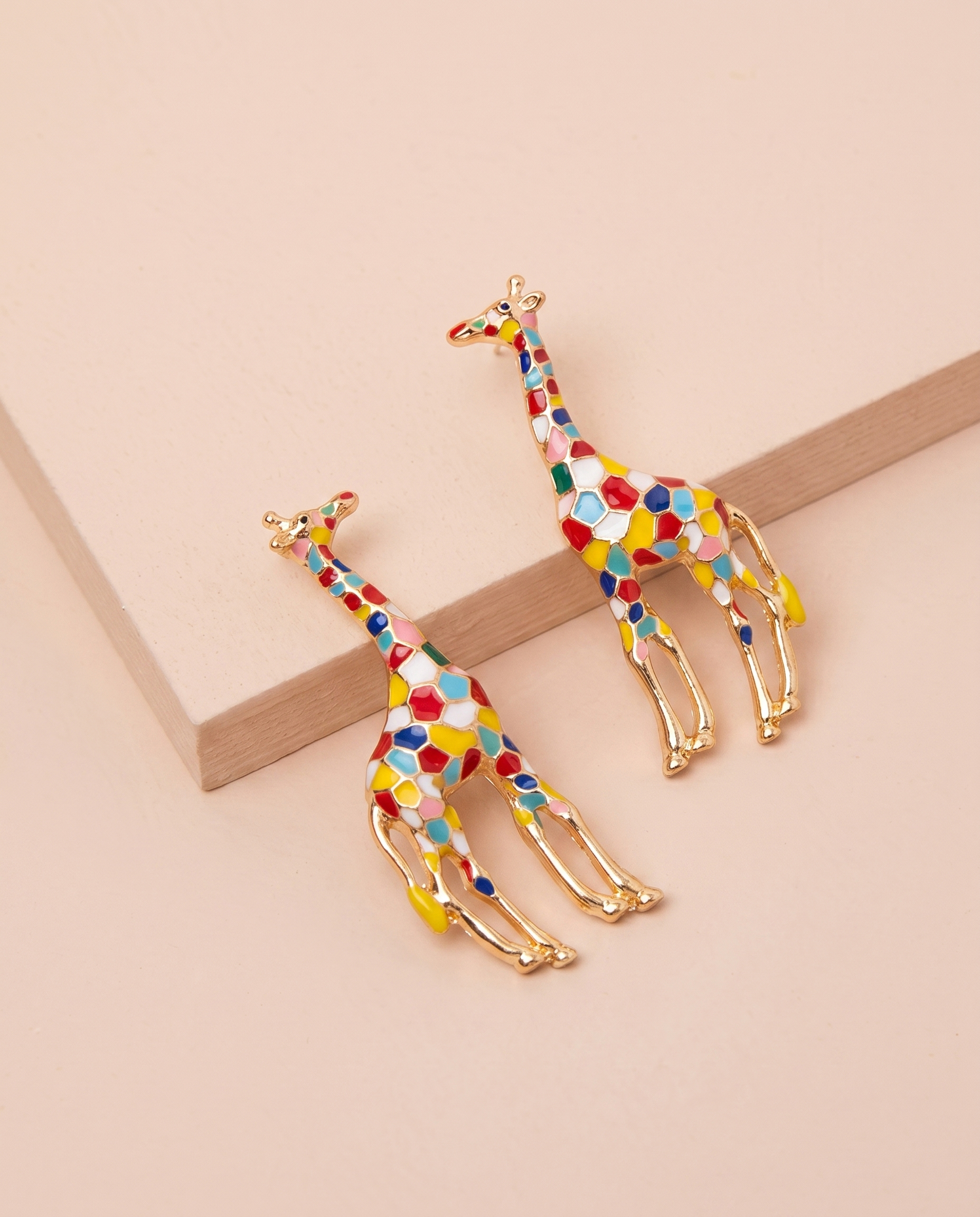 Rainbow Giraffe Brooch