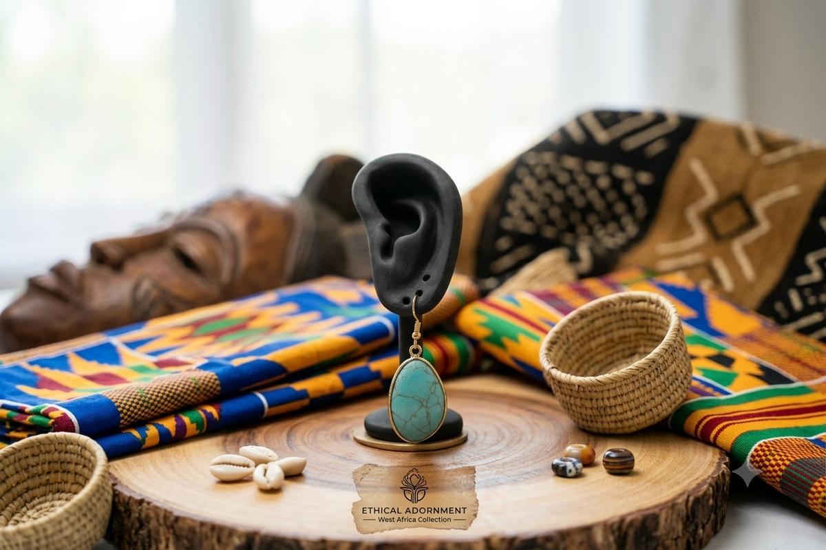 Fashionable and Unique Natural Irregular Edge Drop Earrings