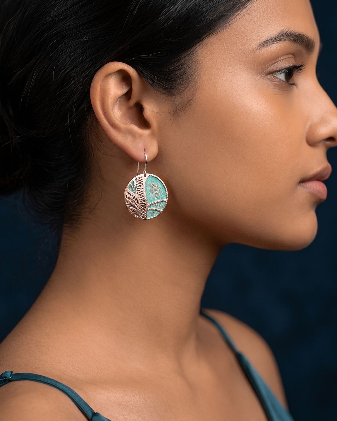 Larger Disc Earrings in a Bohemian Ethnic Style