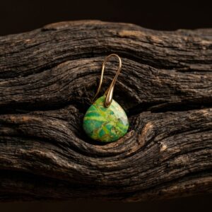 Teardrop-Shaped Natural Yellow Emperor Stone Earrings