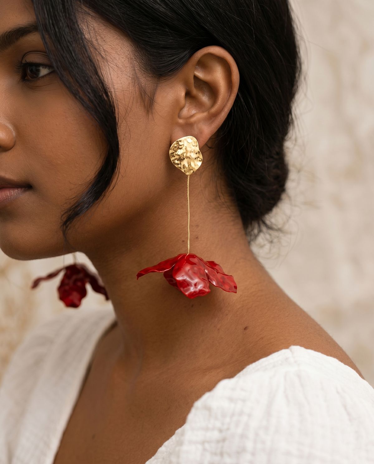 Vintage Style Alloy Flower Shaped Pendant Earrings