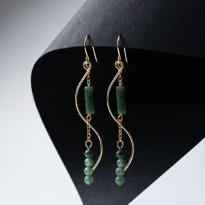 S-Shaped Gemstone Pendant Earrings