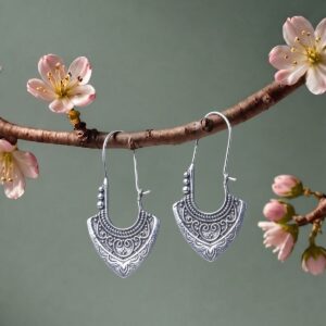 Earrings Featuring Minimalist Bohemian Carved Patterns
