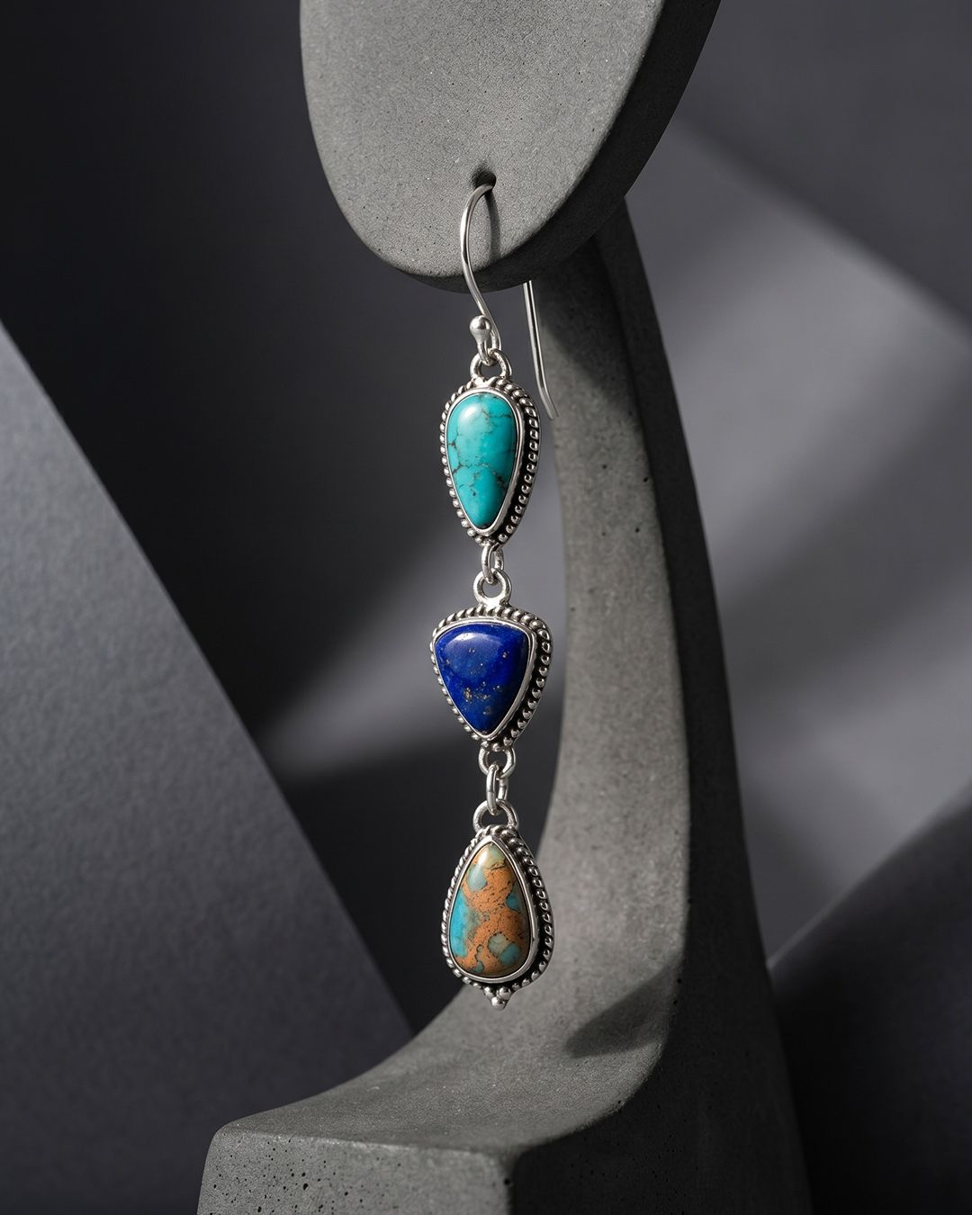 Fashionable and Unique Natural Irregular Edge Drop Earrings
