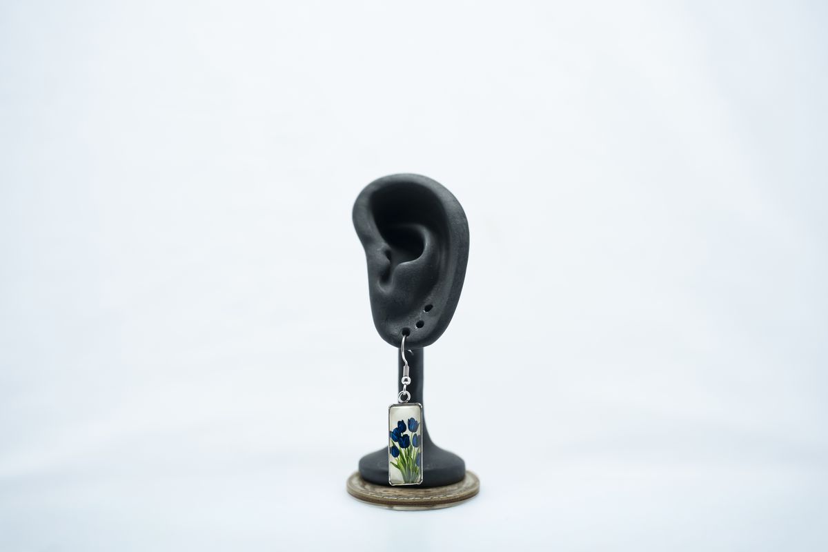 Blue Tulip Square Earring - Image 2