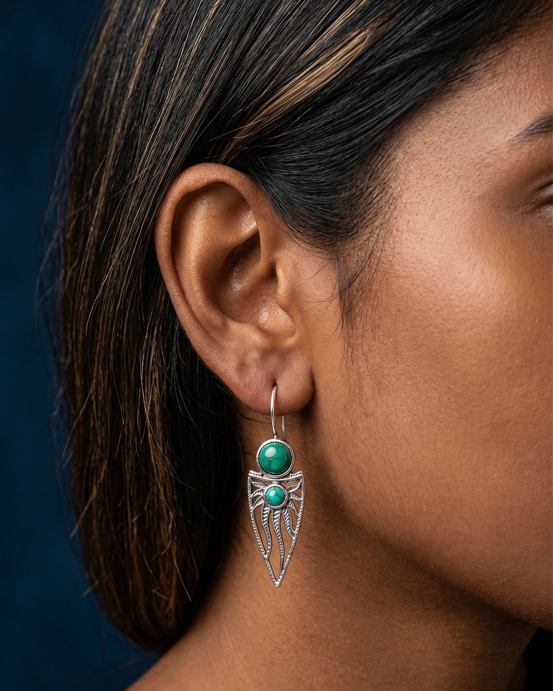 Sun Pattern Hollow Pendant Earrings