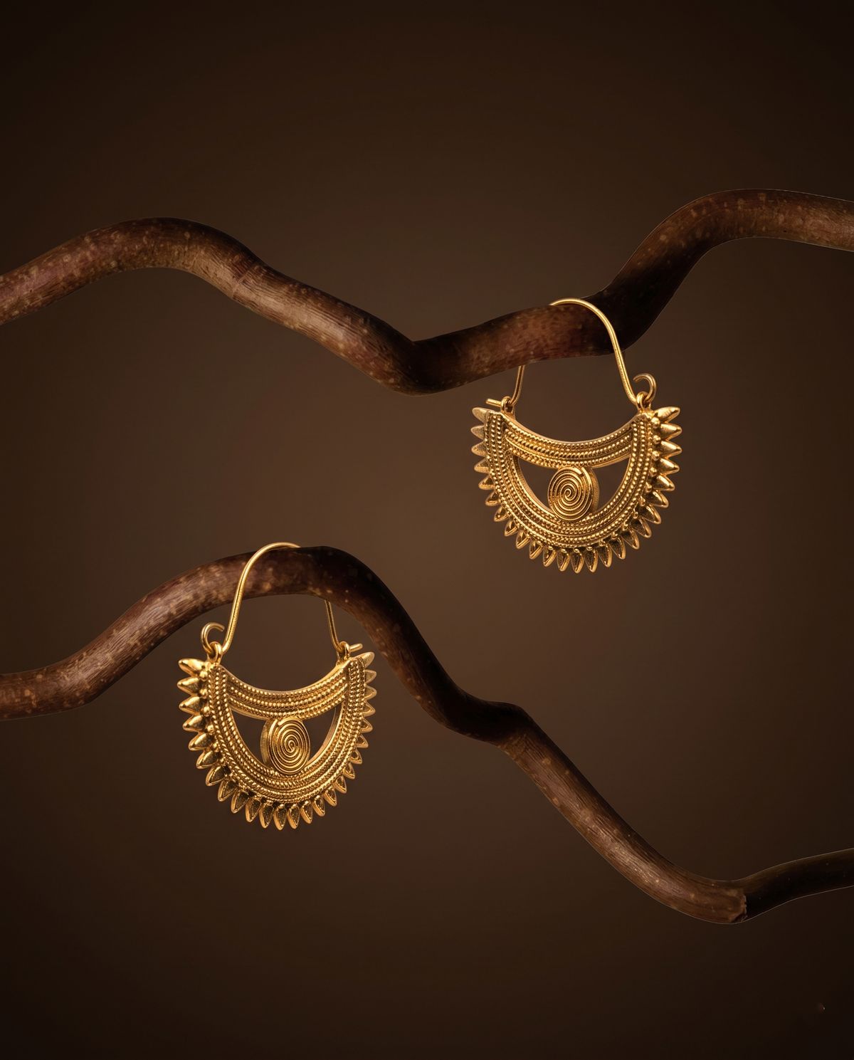 Moon Hoop Earrings