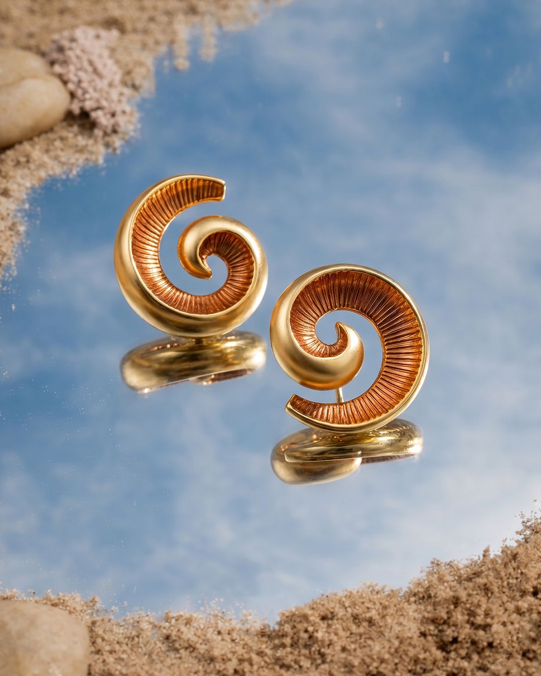 Vortex-Shaped Stud Earring