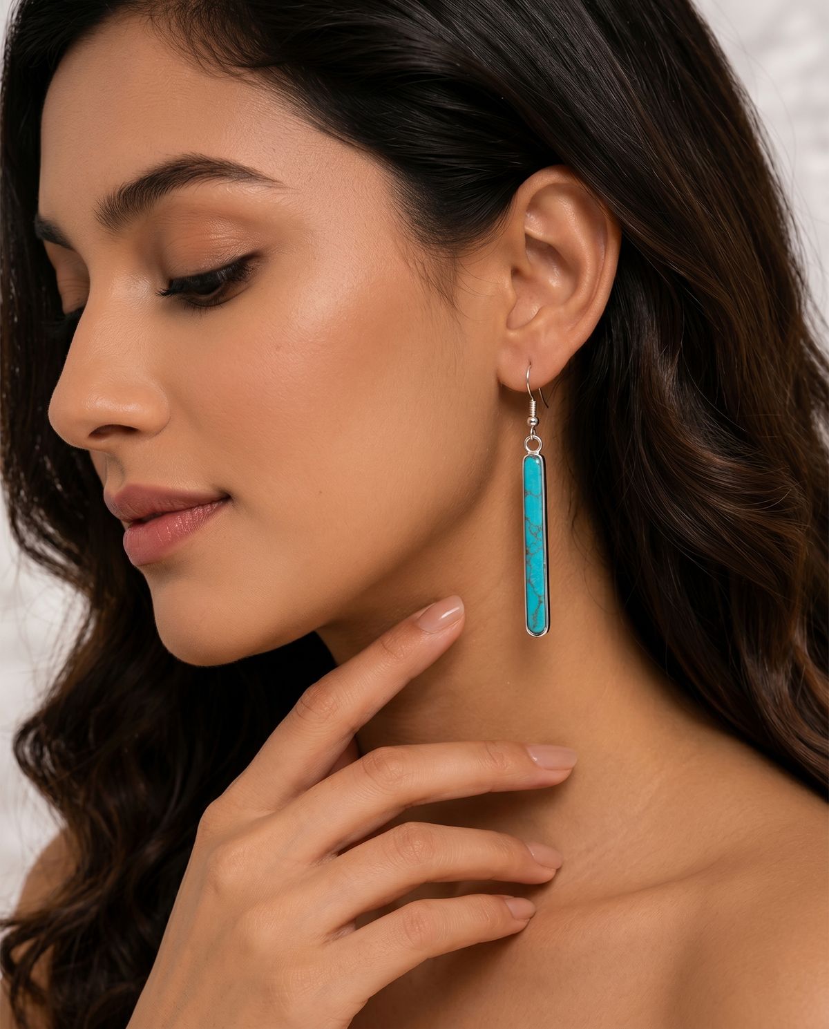 Turquoise alloy earrings