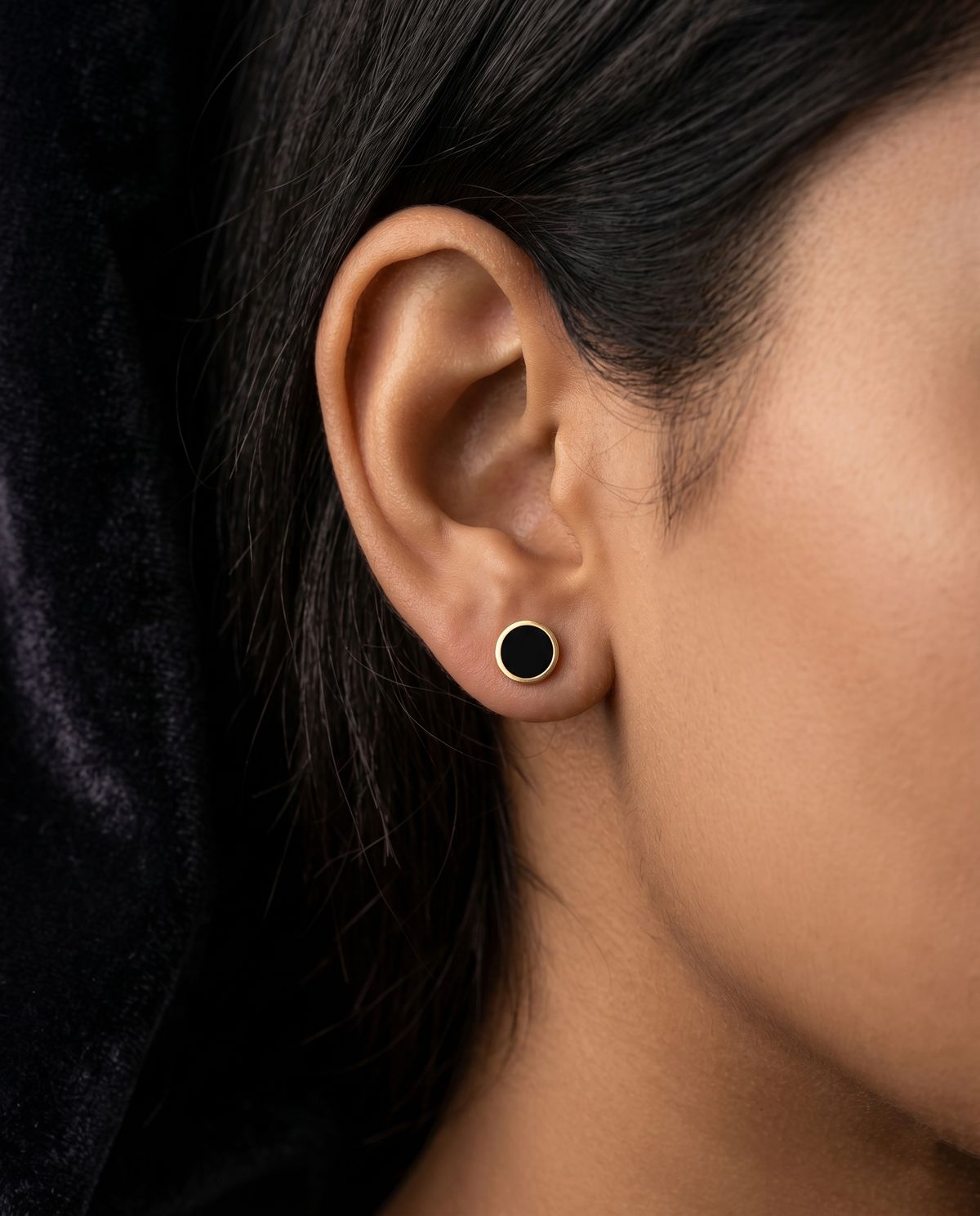 lack 304L Stainless Steel Round Stud Earrings