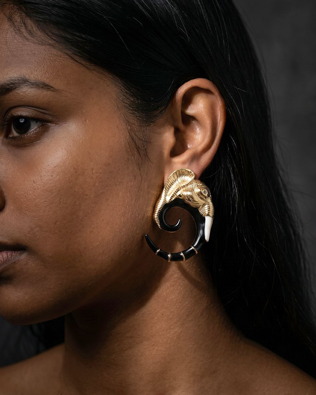 Exaggerated Bohemian-Style Elephant Earring