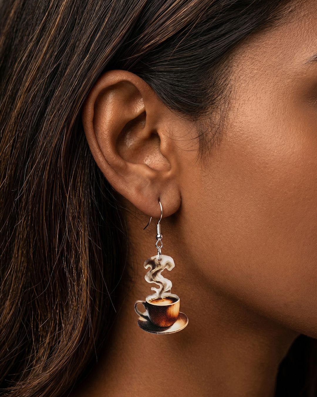 Coffee Cup 2D Acrylic Earring