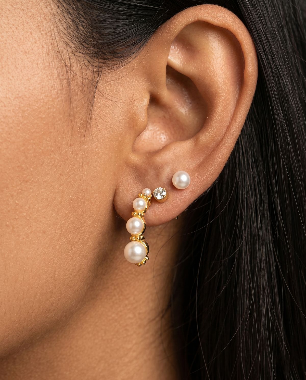 Hollow Heart-Shaped Stud Earrings - Image 2