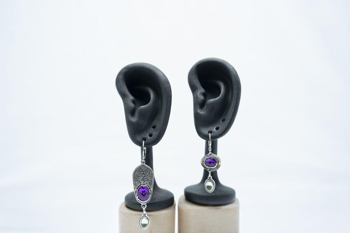 Gmstone Pendant Earrings