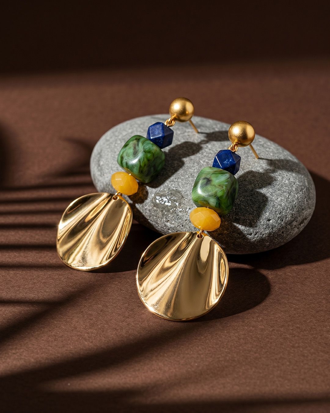 Green Resin Women'S Fashion Drop Earrings