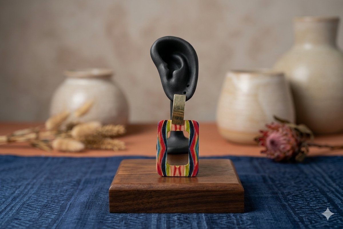 Bohemian Style Colorful Wooden Women's Dangle Earrings