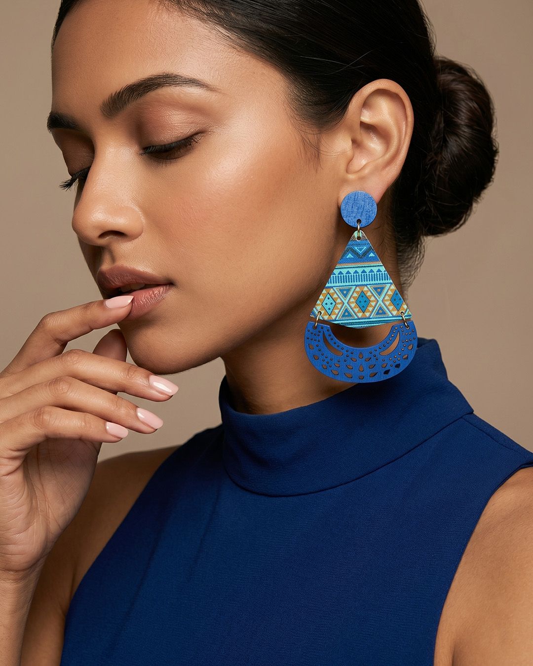 Bohemian Style Colorful Wooden Women's Dangle Earrings - Image 2