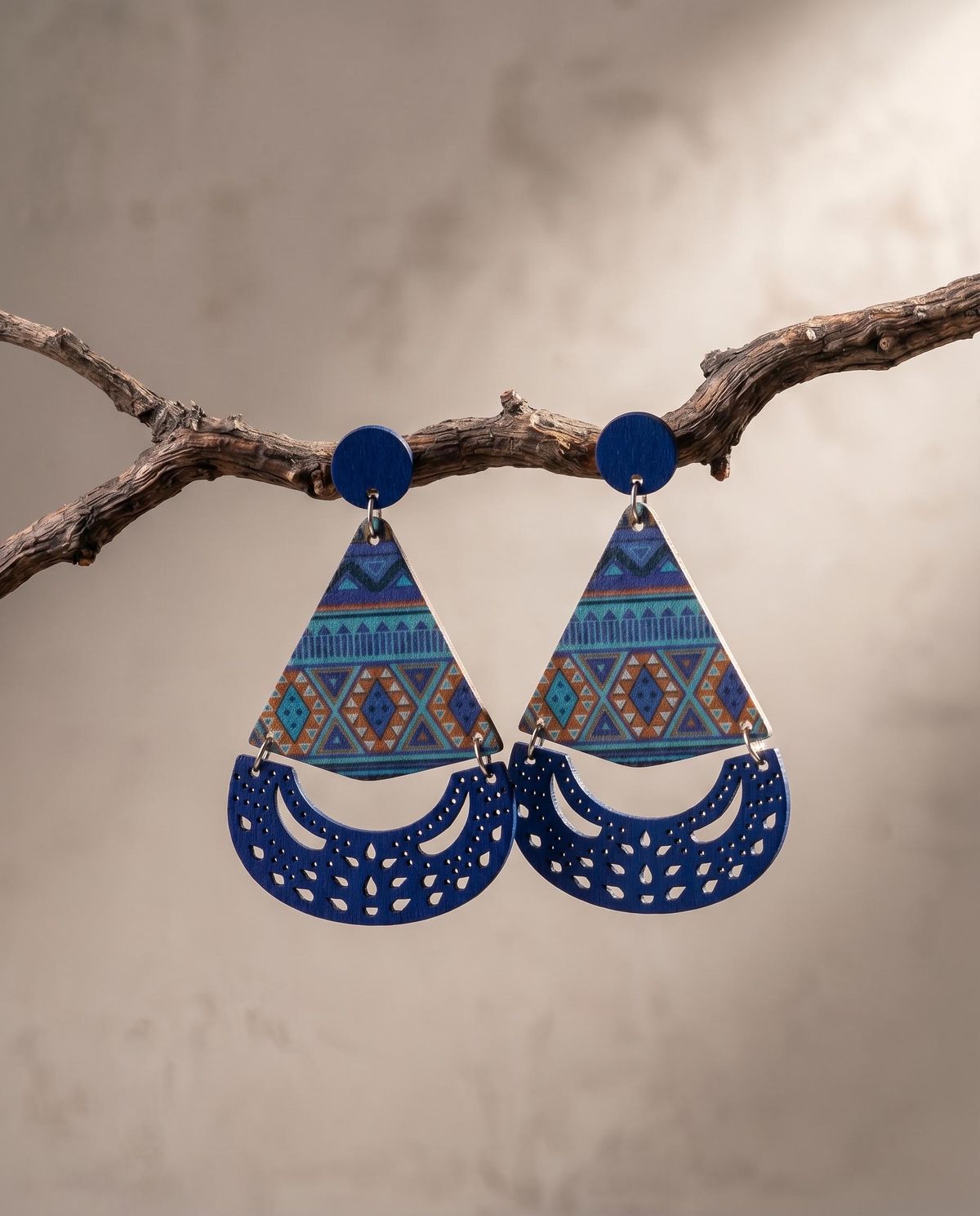Bohemian Style Colorful Wooden Women's Dangle Earrings