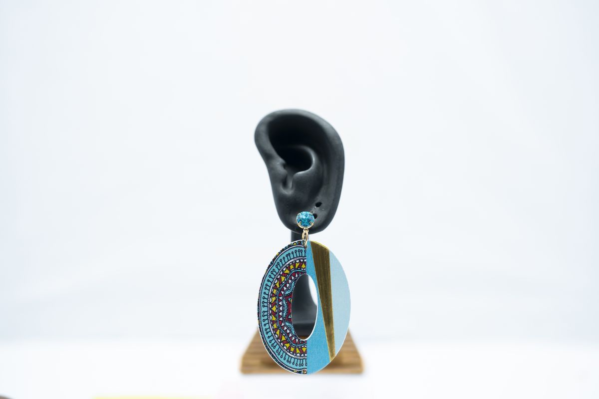 Bohemian Style Colorful Wooden Women's Dangle Earrings - Image 2