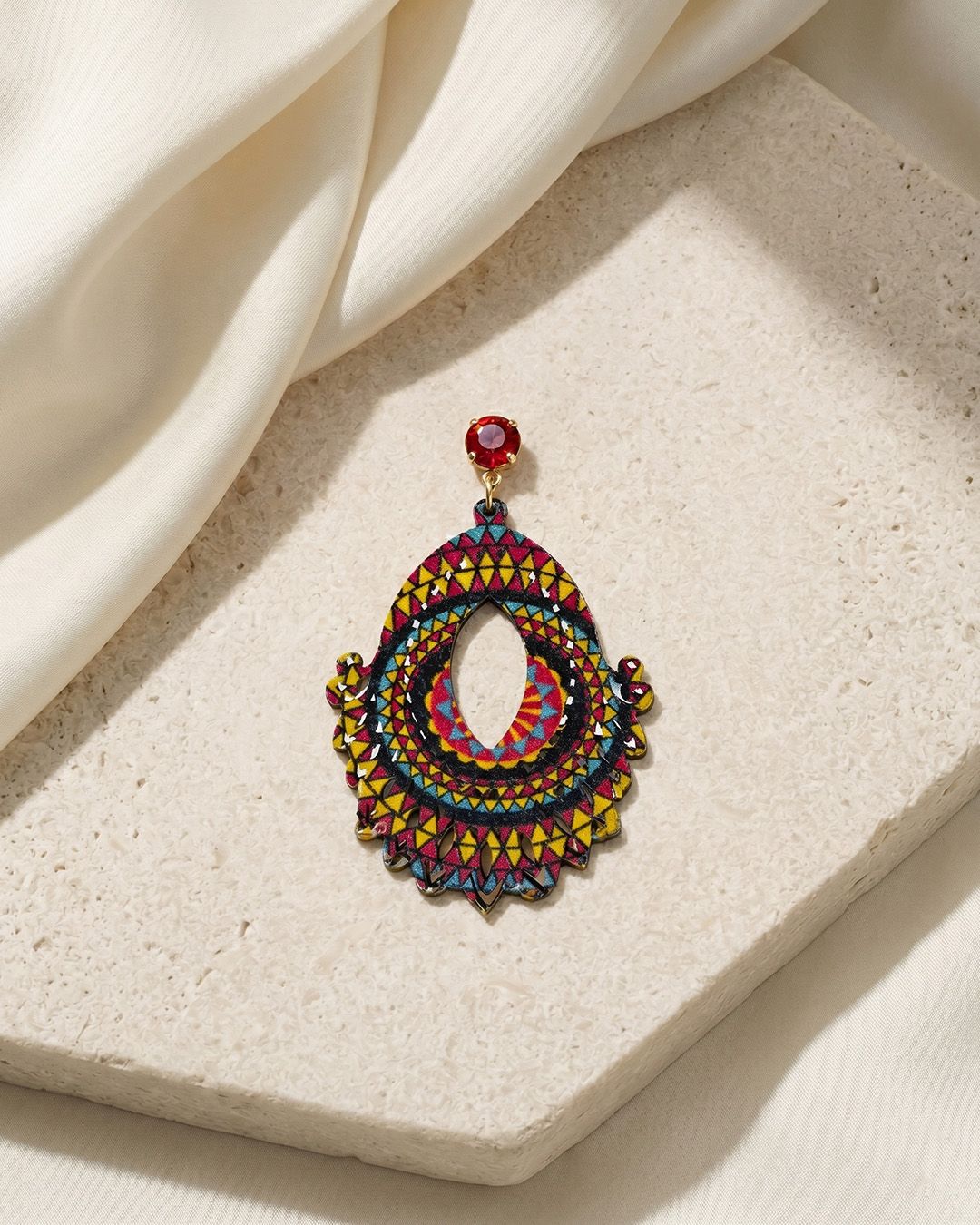 Bohemian Style Colorful Wooden Women's Dangle Earrings