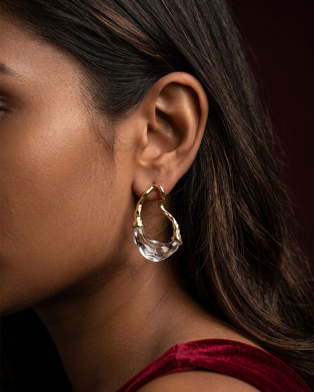Resin Teardrop Statement Earrings