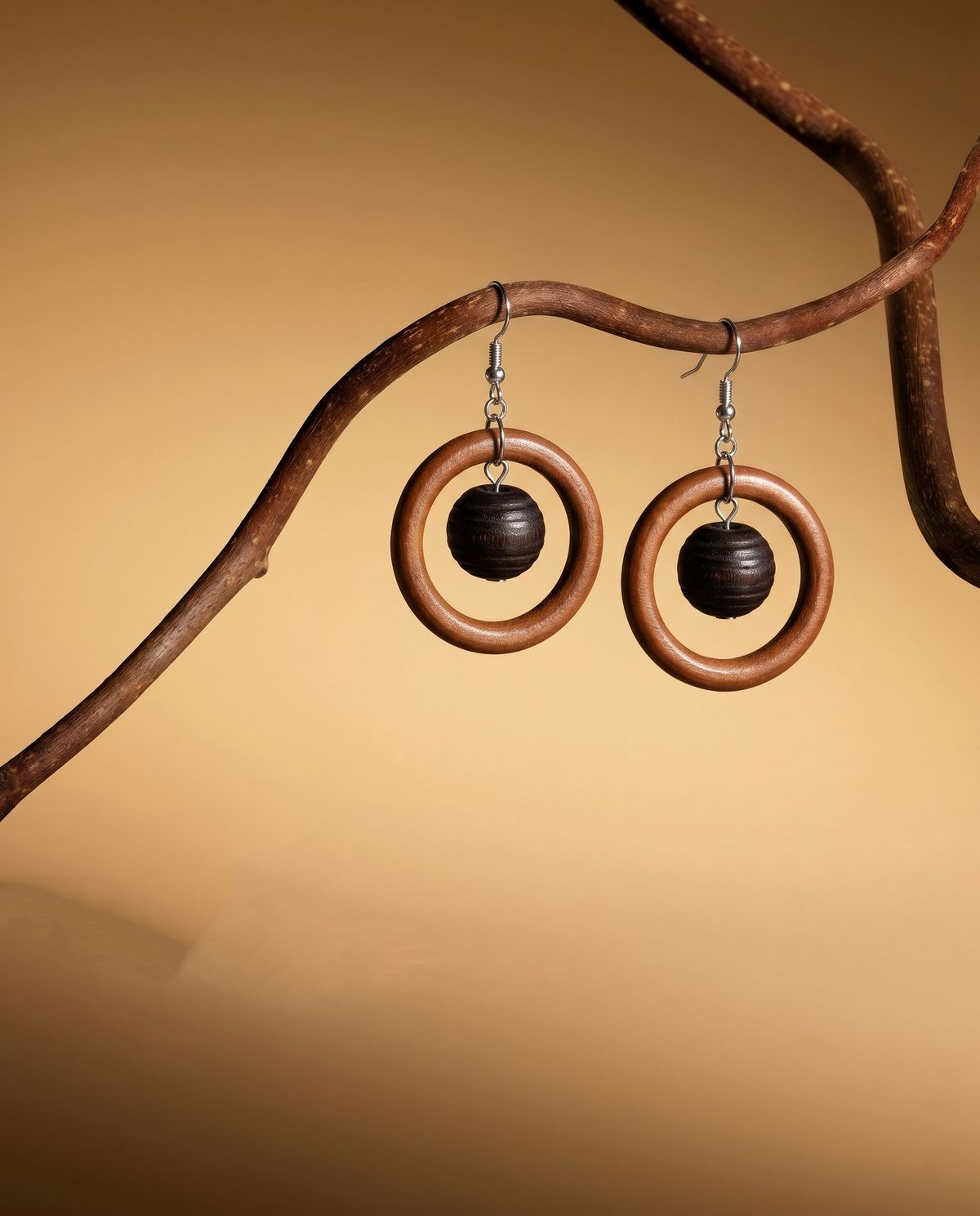 Earth Ring Drop Studs