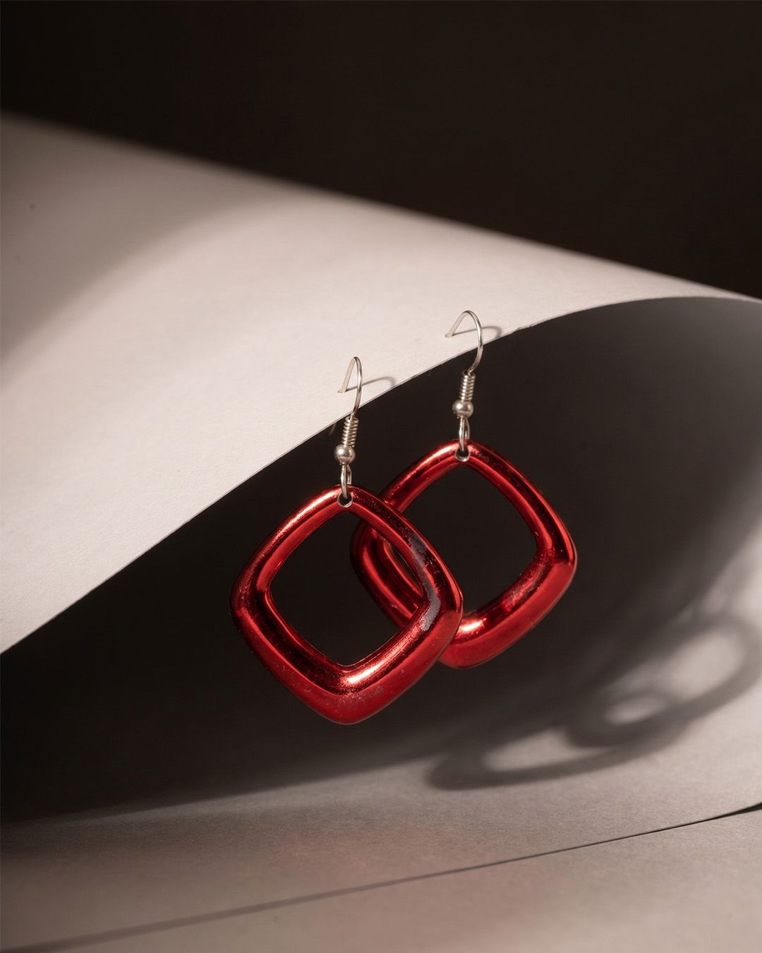 Ruby Geo Hoop Studs - Image 3