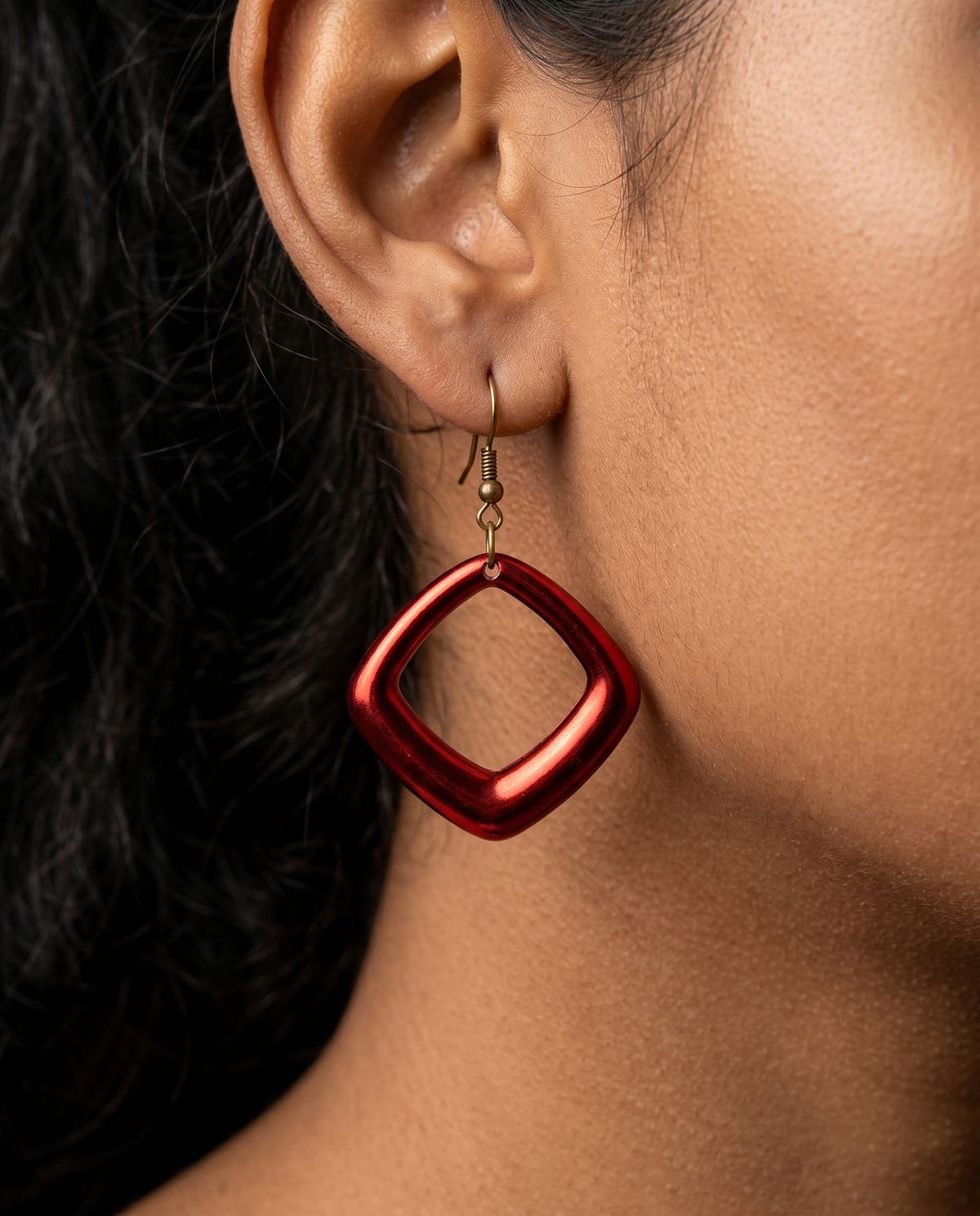 Ruby Geo Hoop Studs - Image 2