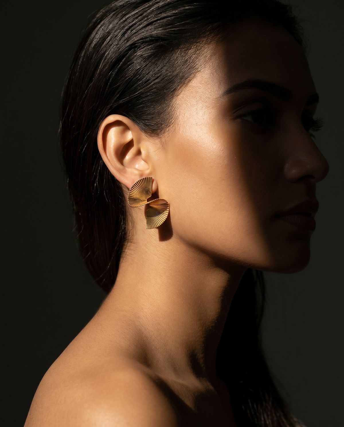 Golden Irregular Earrings