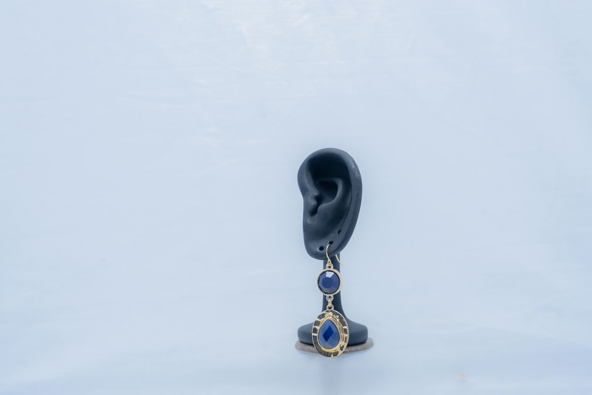 Royal Sapphire Teardrop Studs - Image 2