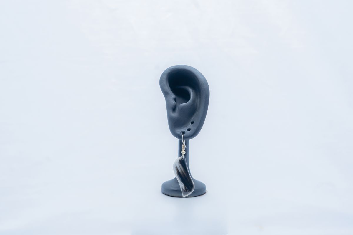 African Midnight Marble Drop Studs - Image 2