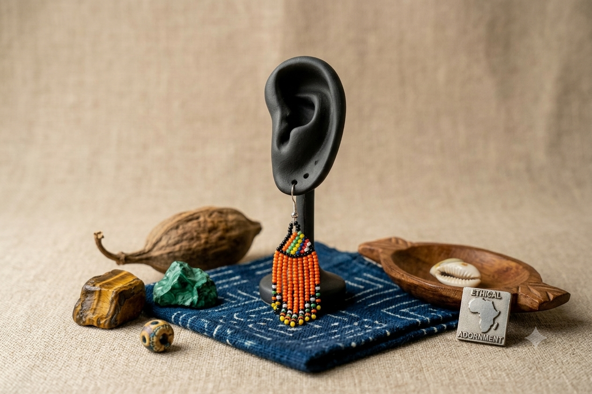 African Sunset Fringe Drop Studs