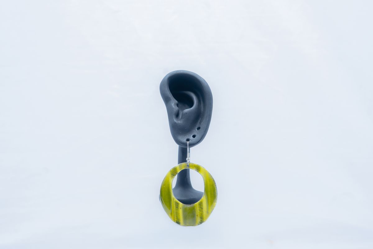 Lime Halo Statement Studs