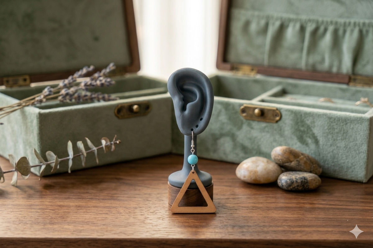 Colorful Wooden Pendant Earrings,
