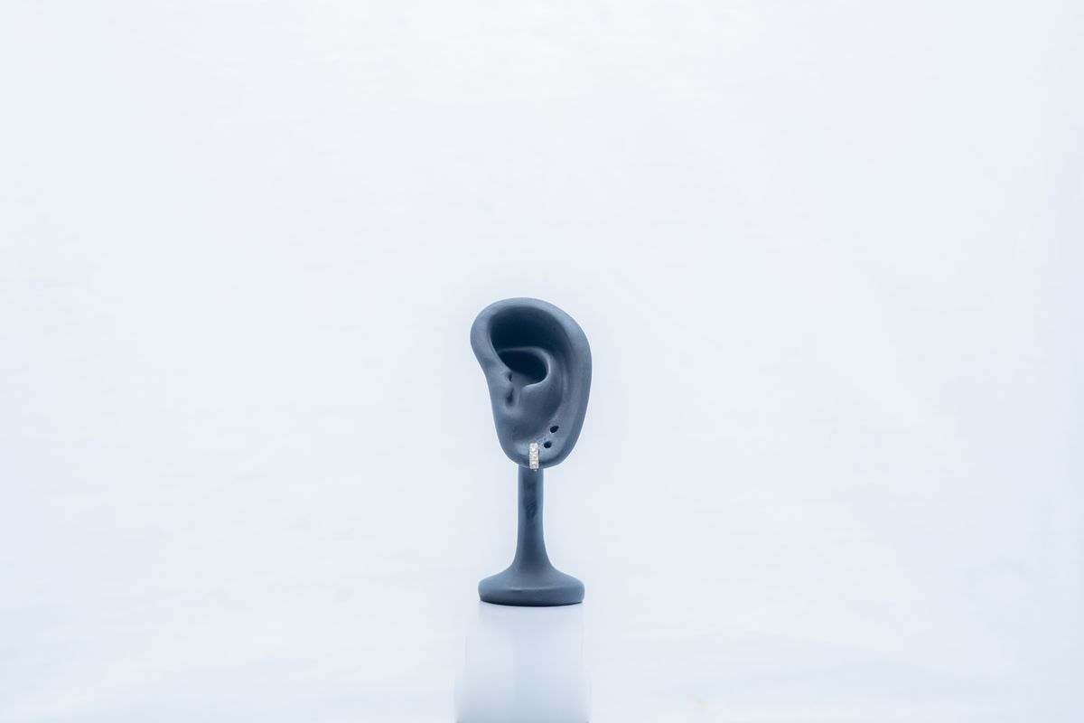 Silver Heart Whisper Studs