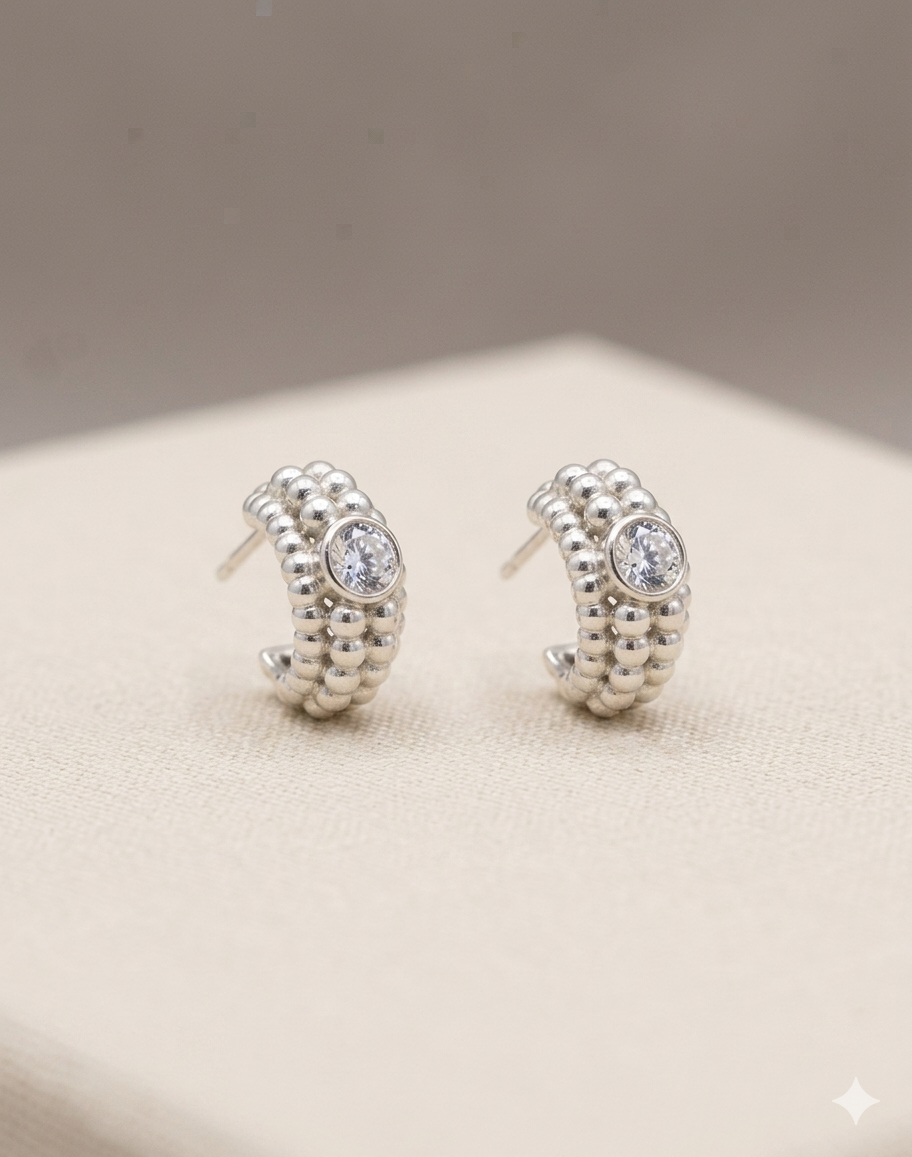 Silver Line Drop Studs