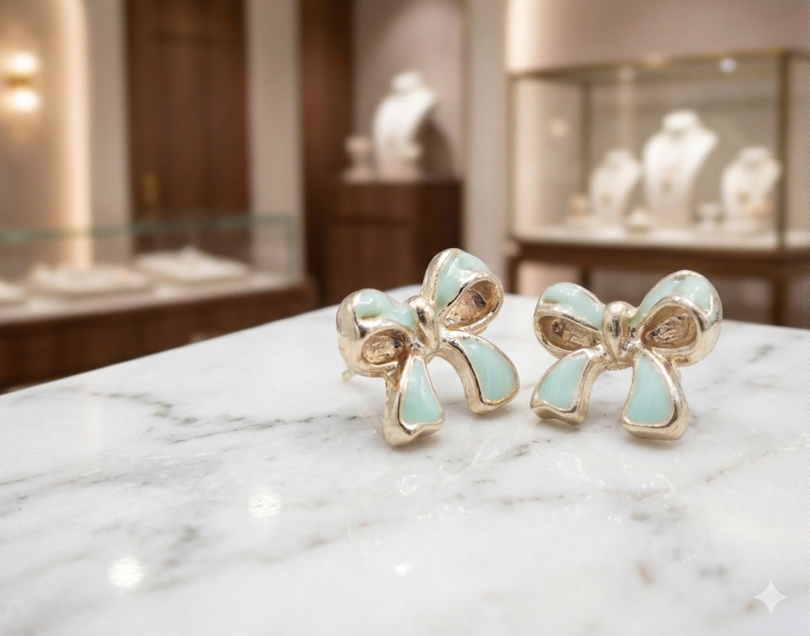 Golden Bow Studs