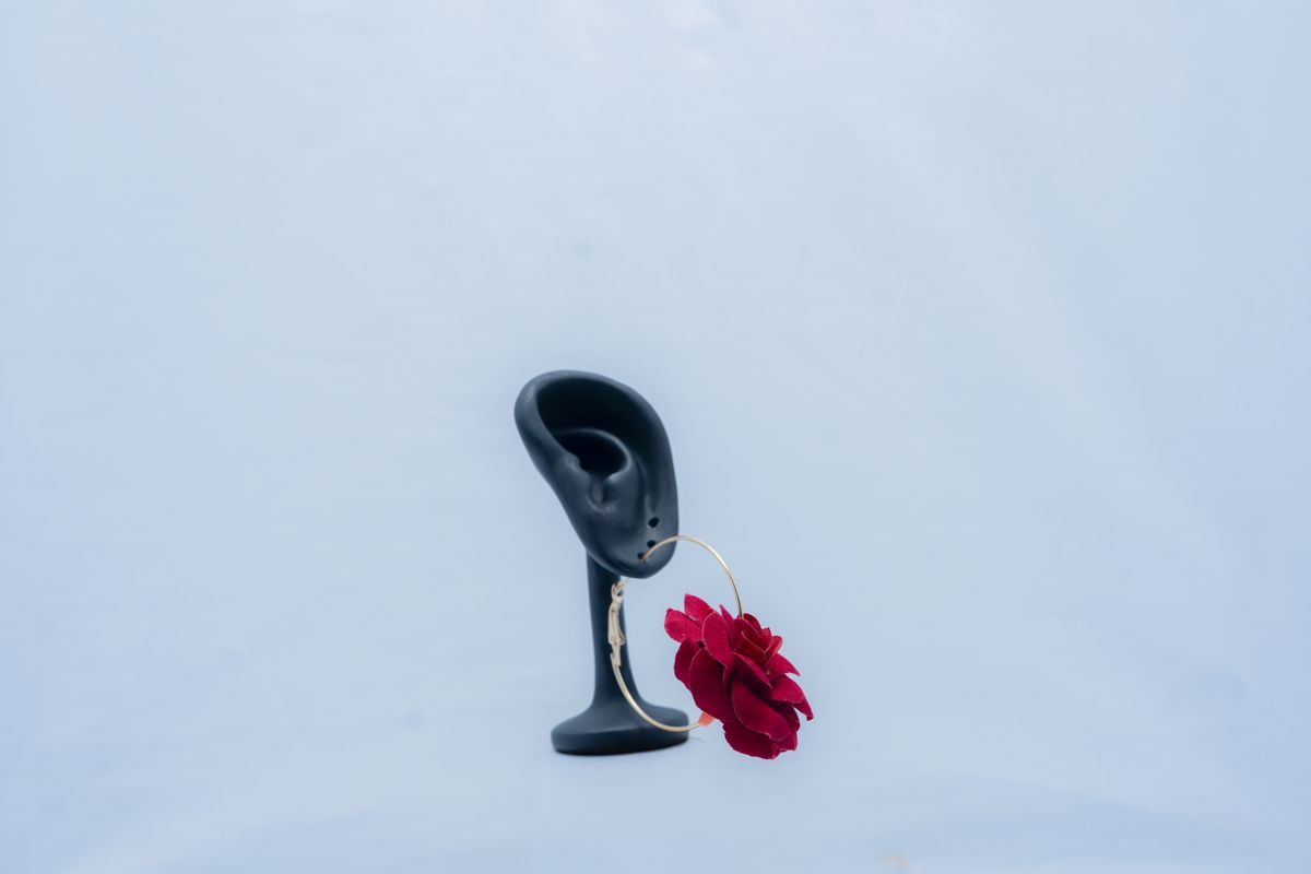 Bohemian Style Romantic Red Rose Pendant Earrings