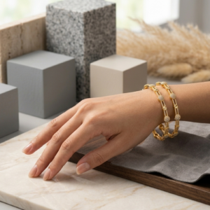Celeste Studded Gold Bangles