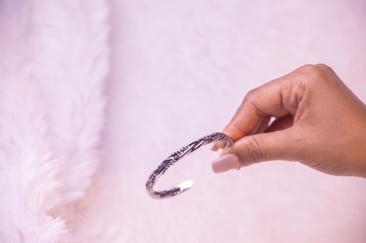 Silver Twist Bangle Bracelet