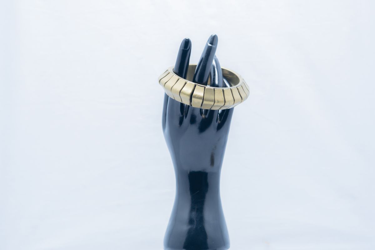Golden Sculpted Cuff Bracelet