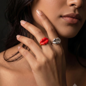 Red Lips Design Hip-Hop Style