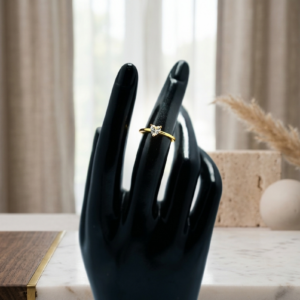Golden-Plated Minimalist Golden Plain Hoop Heart Ring
