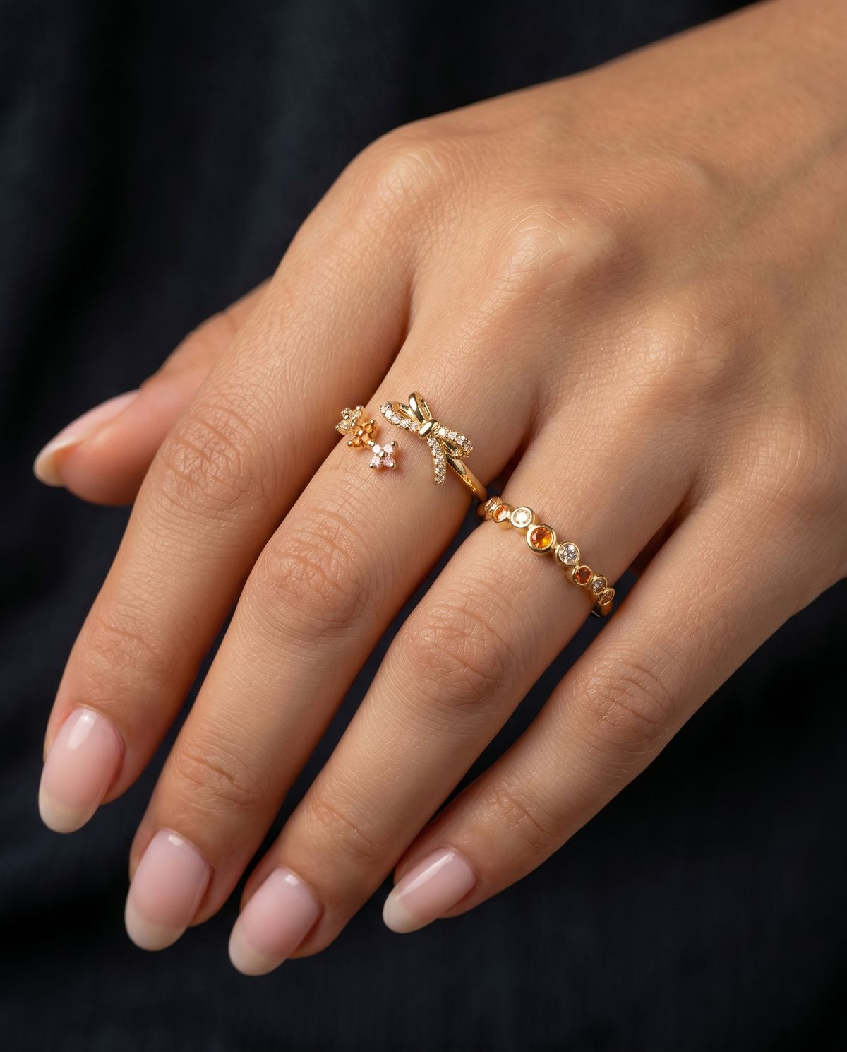 Orange Gradient Synthetic Zirconia Rings